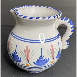 Vintage Spanish Pottery Pitcher De La Cal Barreira Puente Creamer Ceramic 4 1/2"